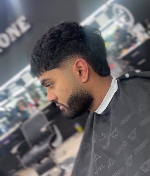Textured mullet, rear three-quarter