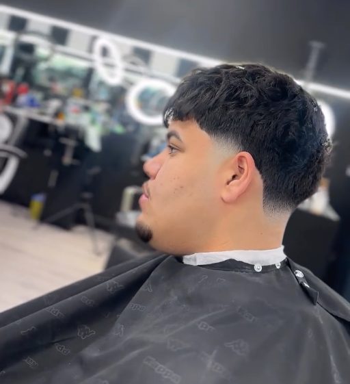Caesar fade, side view