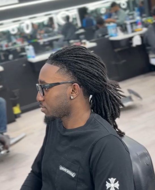 Long dreads, side view