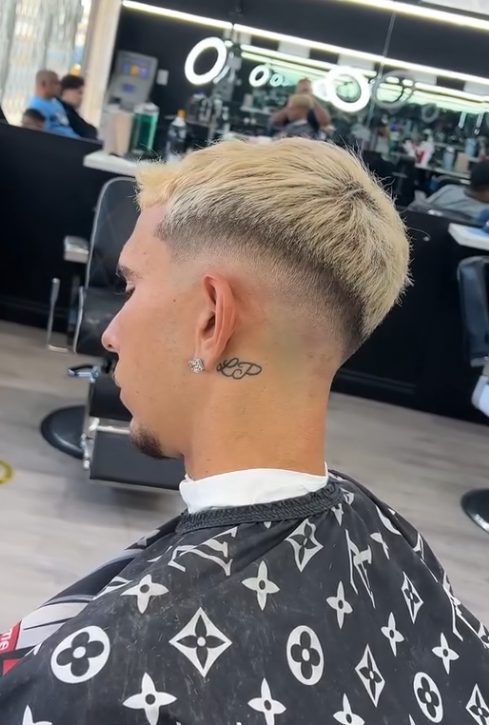 Bleached crop with skin fade